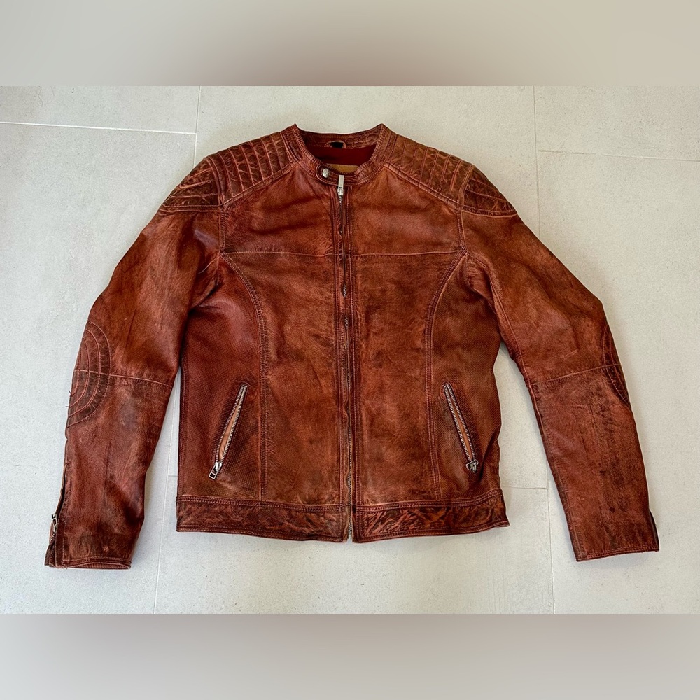 Goosecraft Biker 919 Premium Leather Moto Jacket XL